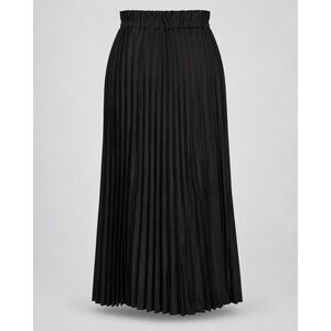 Womens 3XL Black Accordion Pleated Maxi Skirt Elastic Waist Plus Size NWOT
